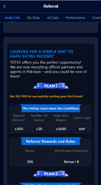 Screenshots of tot55